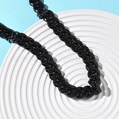 Colliers à maillons cubains en acier inoxydable 201 de 12 mm pour femmes et hommes&nbsp;NJEW-F360-01EB