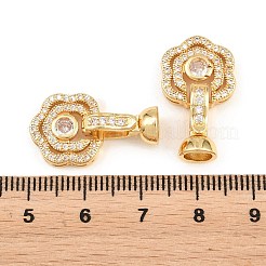 Messing Micro Pave klare Zirkonia Falte über Verschlüsse&nbsp;KK-H292-14G