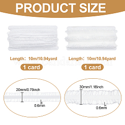 2 Karten 2 Stile Polycotton plissiertes elastisches Spitzenband&nbsp;OCOR-FG0001-69A
