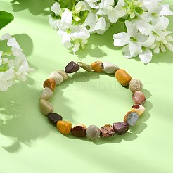 Bracciali elasticizzati con perline di agata alashan naturale per uomo e donna&nbsp;BJEW-JB13834