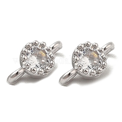 Ciondoli per connettori in vetro trasparente con pavé in ottone&nbsp;KK-F860-75P-02
