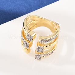 Micro allanar anillos de latón manguito de óxido de circonio cúbico&nbsp;RJEW-C140-12G