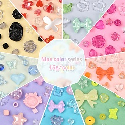 Kits para hacer llaveros de aleación con cuentas acrílicas redondas&nbsp;DIY-YW0010-88