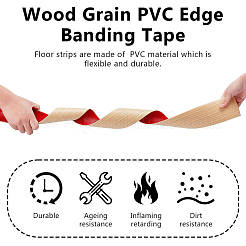 Cinta de borde de PVC con veta de madera&nbsp;DIY-WH0591-570C