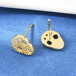 Messing Micro Pave klare Zirkonia Ohrstecker&nbsp;EJEW-F405-16G