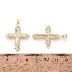 Ciondoli religiosi in ottone micro pavé con zirconi cubici trasparenti&nbsp;KK-T080-34G