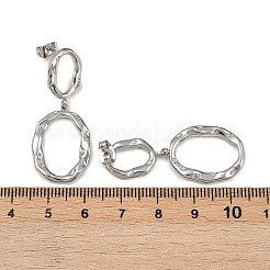 Ovale Ohrstecker aus 304 Edelstahl&nbsp;EJEW-I319-02P