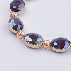 Chapelets de perles en verre opaques&nbsp;EGLA-K013-PL-07E
