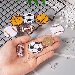 Acryl-Ohrhänger-Set zum Selbermachen mit Sportball-Motiv&nbsp;DIY-TA0009-19