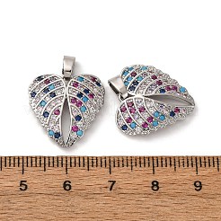 Pendentifs avec zircon cubiques à micro-pavés en laiton&nbsp;KK-F903-09P