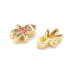 Perles de Noël en laiton émaillé&nbsp;KK-I474-G24