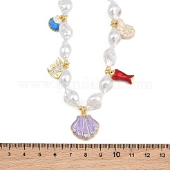 Colliers pendentifs animaux marins en laiton océan&nbsp;KK-CBA4547-03B-G