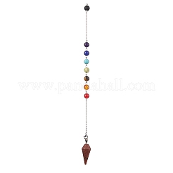 Chakra synthetische & natürliche gemischte Edelstein spitze Wünschelrutenpendel&nbsp;PALLOY-JF02608-02