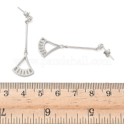 Boucles d'oreilles pendantes en laiton avec micro pavé de zircons cubiques transparents&nbsp;EJEW-F383-12P