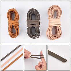 Cordons plats en cuir de vachette de 5 m&nbsp;WL-GF0001-27C-02