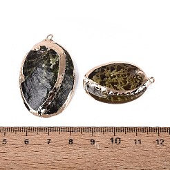Pendentifs en nacre d'ormeau naturelle plaquée électrolytique&nbsp;SSHEL-Q100-18KCG