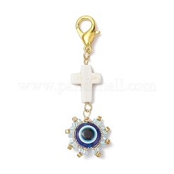 Décoration pendentif en verre et résine mauvais œil&nbsp;HJEW-MZ00072