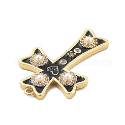Pendentifs avec zircon cubiques à micro-pavés en laiton&nbsp;KK-L228-34G-02