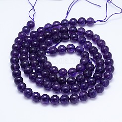 Natürlichen Amethyst runde Perle Stränge&nbsp;X-G-M212-6mm-04A
