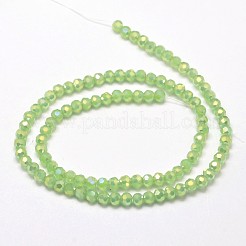 Facettiert rund voller Regenbogen überzog nachgemachten Jade Perlen galvanisieren Glasstränge&nbsp;X-EGLA-J130-FR08