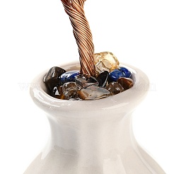 Décorations d'arbre d'argent de copeaux d'améthyste naturelle&nbsp;DJEW-C016-01B