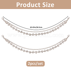 2 chaîne en fer ornée de strass et de maillons torsadés&nbsp;HJEW-FH00284