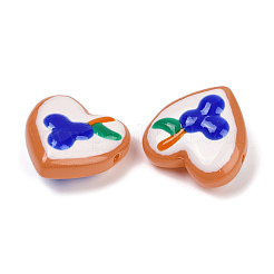 Fili di perline lampwork a forma di cuore fatte a mano&nbsp;LAMP-P069-04B-03