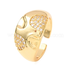 Offene Manschettenringe aus Messing mit Mikropavé-Kubikzirkonia für Damen&nbsp;KK-CBA3D94-03G