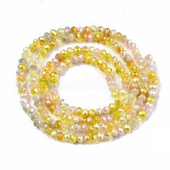 Galvanoplastie des brins de perles de verre de couleur mélangée&nbsp;GLAA-T006-07-B03