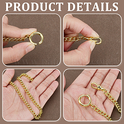 2 chaîne de montre de poche à clip en fer&nbsp;DIY-GA0009-69G