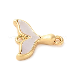 Ciondolo connettore in conchiglia bianca naturale in ottone&nbsp;KK-S522-03A-G