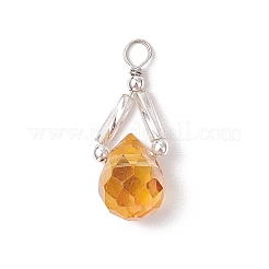 Transparente Glasperlen mit galvanisierten&nbsp;PALLOY-JF03618-02