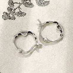 925 orecchini a cerchio in argento sterling da donna&nbsp;EJEW-K307-01P