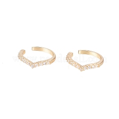 Messing Micro Pave Zirkonia Manschette Ohrringe&nbsp;LS-EJEW-G270-01G