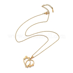 Colliers pendentifs en acier inoxydable 201 avec placage sous vide PVD&nbsp;NJEW-R267-02O-G