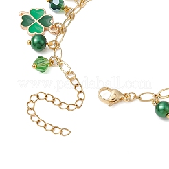 Braccialetti con ciondoli di perline di vetro per il giorno di san patrizio&nbsp;BJEW-JB11183