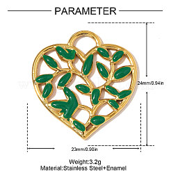 304 Edelstahl-Emaille-Anhänger&nbsp;STAS-OY008-56G