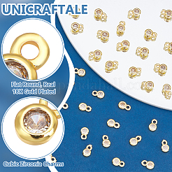 60 pieza de dijes de circonita cúbica micro pavé de latón&nbsp;KK-UN0006-83G