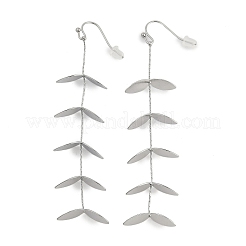 Orecchini a bottone a forma di foglia in acciaio inossidabile 304 per donna&nbsp;EJEW-R008-02P