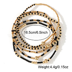 Ensemble de bracelets en perles d'or été 2025 collection de bijoux élégants et polyvalents de cinq pièces&nbsp;AJ2042-2