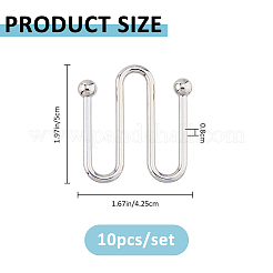10 pz fibbie per bikini in lega di zinco a forma di U&nbsp;FIND-FH0017-06B-P
