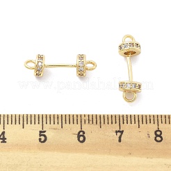 Dijes de conector de circonio cúbico transparente con micro pavé de latón&nbsp;KK-B134-43G