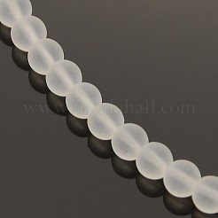 Gefrostet transparent runden Glasperlen Stränge&nbsp;FGLA-P002-4mm-03
