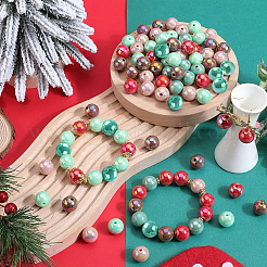 Weihnachtsthema 100 Stück 5 Farben undurchsichtige Acrylperlen&nbsp;MACR-SP0001-01B-04