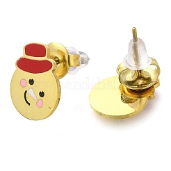 Ohrstecker aus Ionenplattierung (IP) 304 Edelstahl mit Emaille&nbsp;EJEW-I316-04G-02