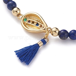 Bracelets en lapis lazuli naturel avec breloque&nbsp;BJEW-JB04849-04