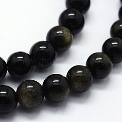 Naturale lucentezza dorata perle di ossidiana fili&nbsp;G-I199-14-12mm