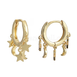Ottone orecchini a cerchio Huggie&nbsp;X1-EJEW-K083-44G