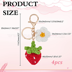 Porte-clés tissés en fil&nbsp;KEYC-WH0025-093