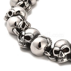 Bracelets à maillons en acier inoxydable 304 avec tête de mort&nbsp;BJEW-E094-14AS